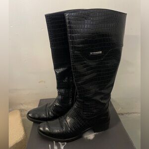 Geox Black Heeled Boots for Women